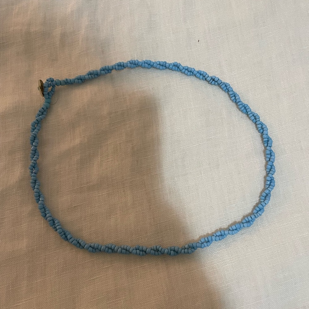 Turquoise blue beaded choker
